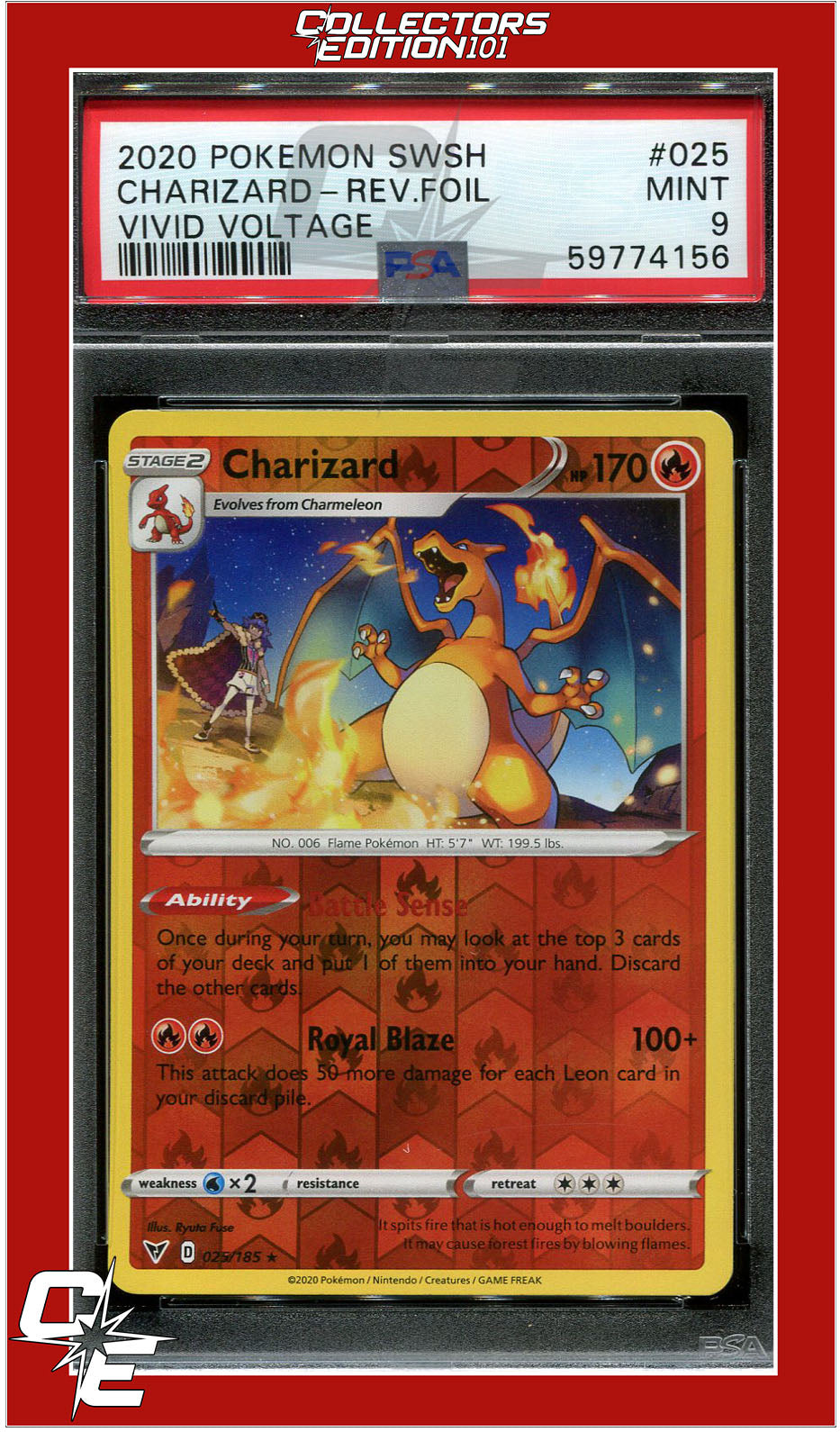 Vivid Voltage 025 Charizard Reverse Foil PSA 9