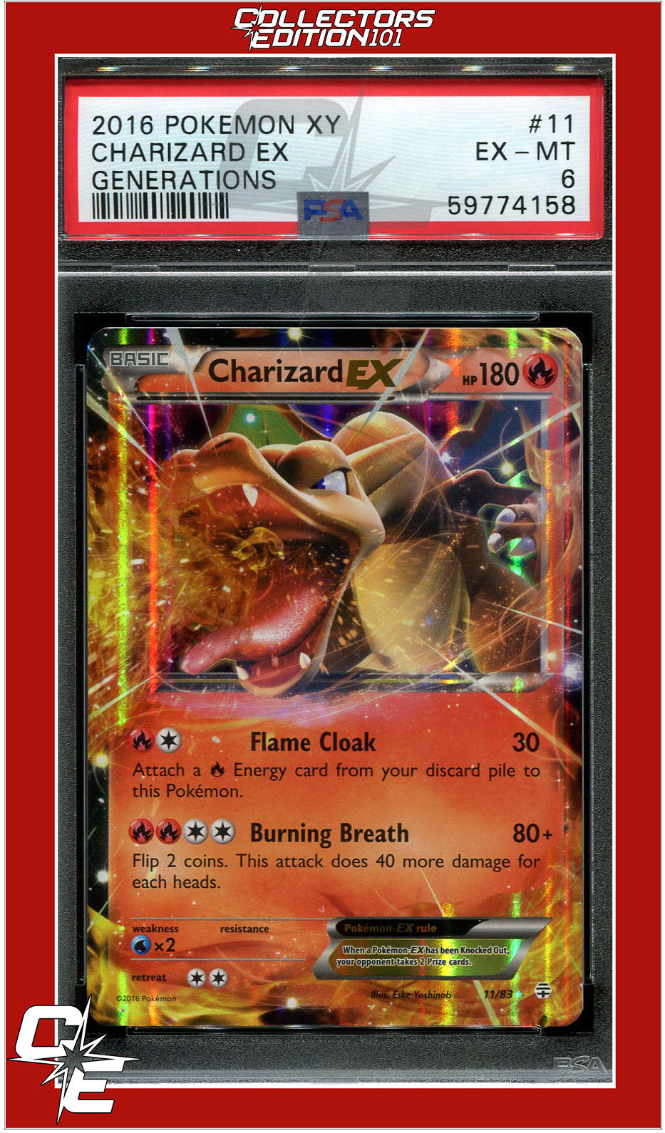 Generations 11 Charizard EX PSA 6