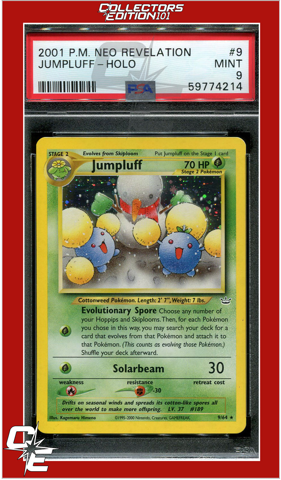 Neo Revelation 9 Jumpluff Holo PSA 9