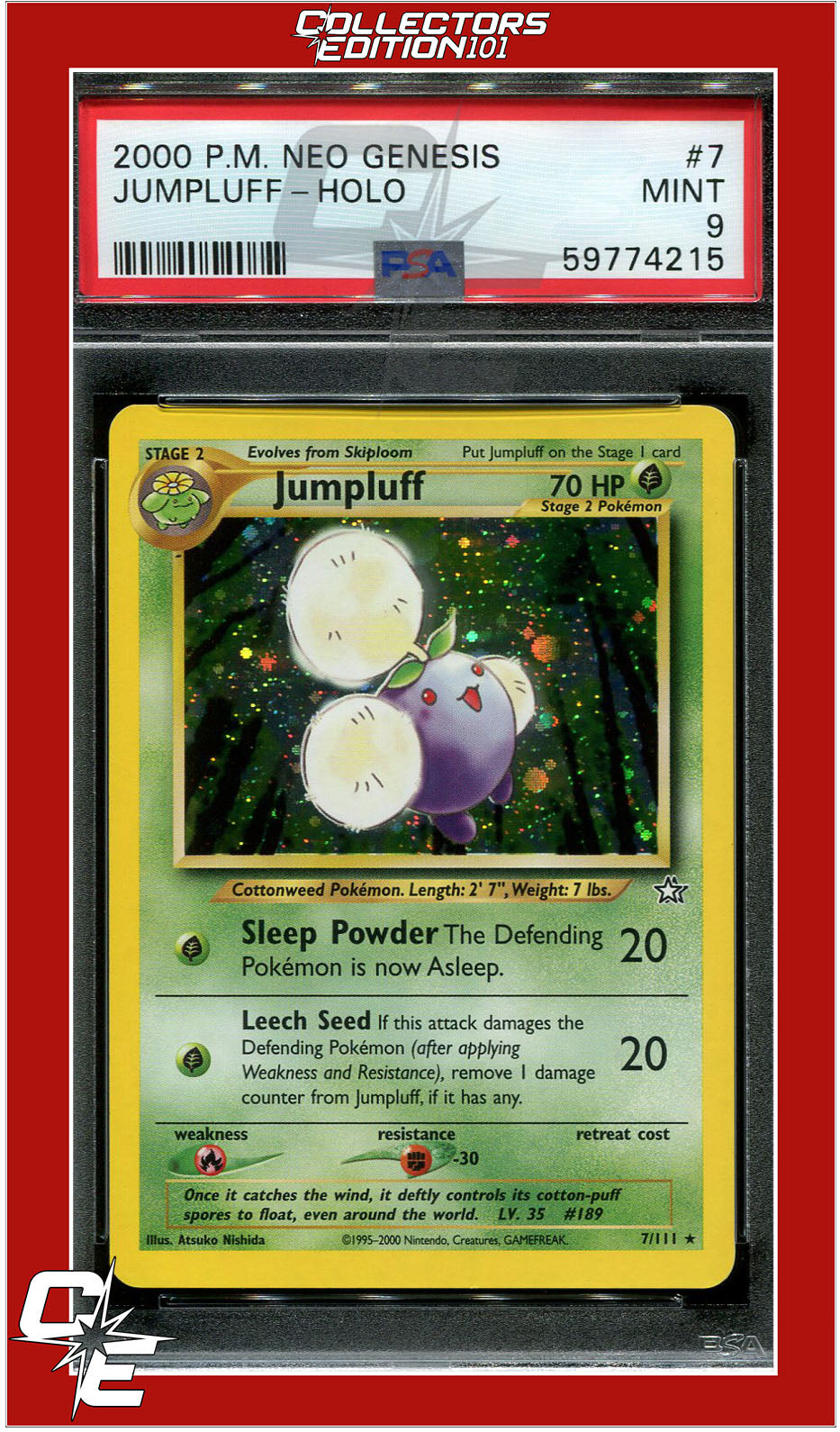 Neo Genesis 7 Jumpluff Holo PSA 9