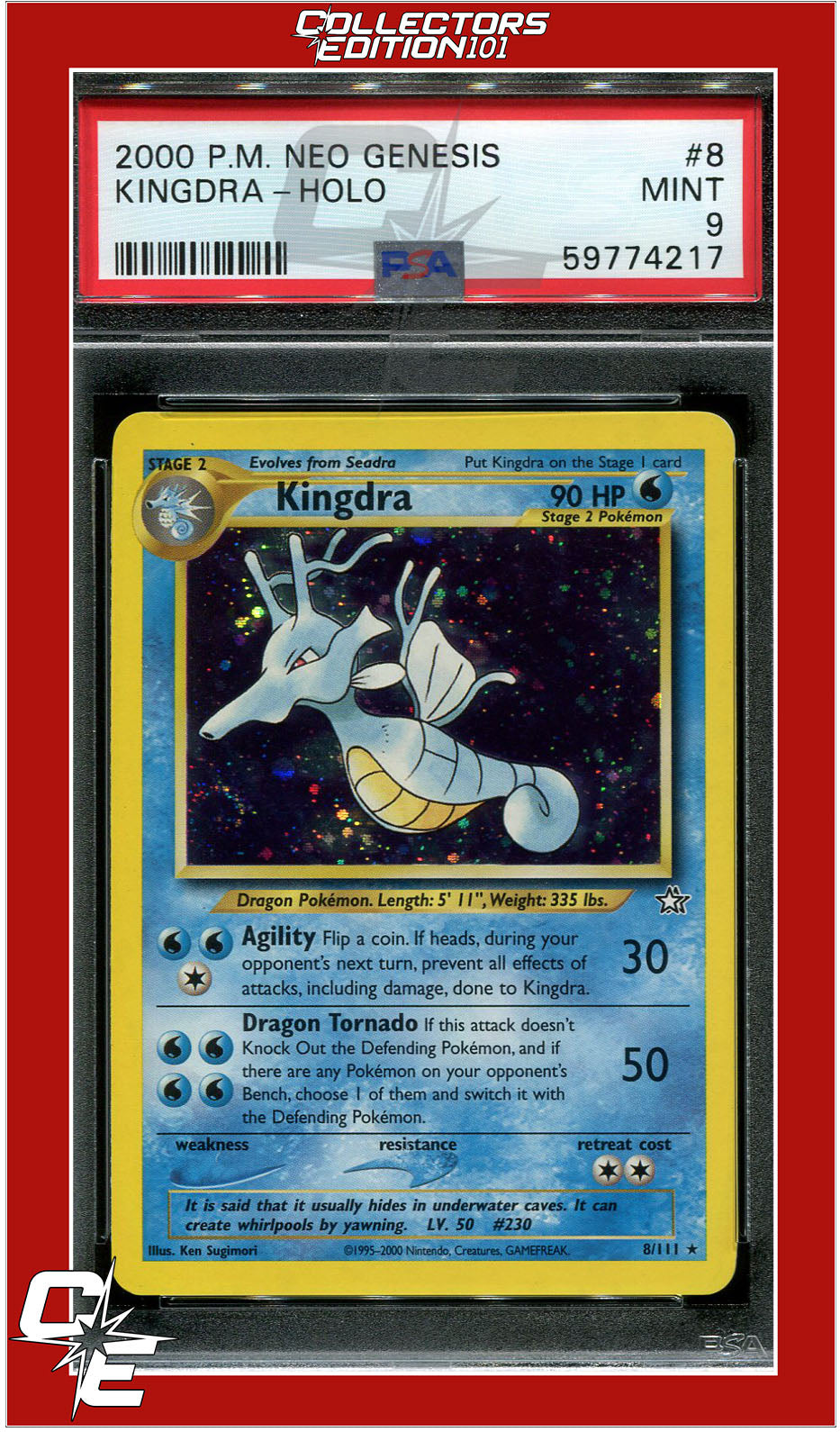 Neo Genesis 8 Kingdra Holo PSA 9