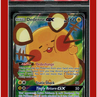 Unbroken Bonds 195a Full Art Dedenne GX 2020 Yellow A Alternate Art PSA 9