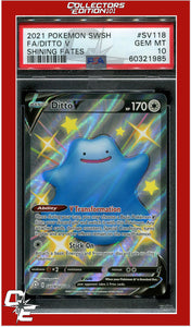 Shining Fates SV118 Full Art Ditto V PSA 10