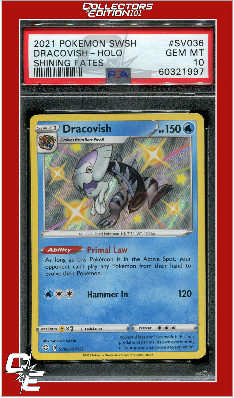 Shining Fates SV036 Dracovish Holo PSA 10