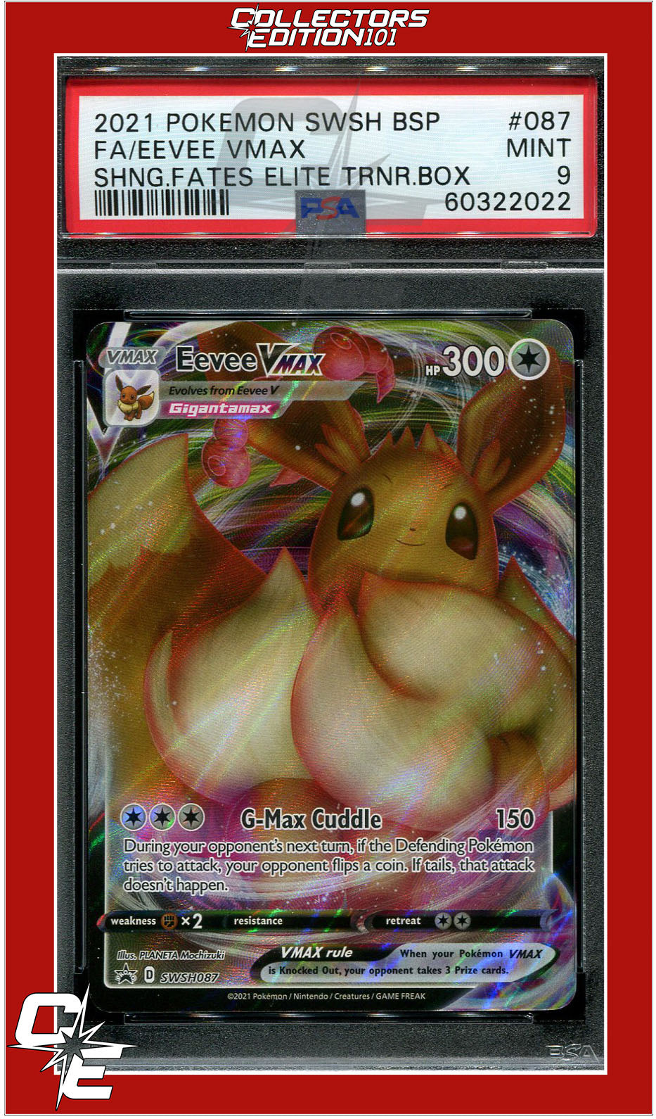 SWSH Black Star Promo 087 Full Art Eevee PSA 9