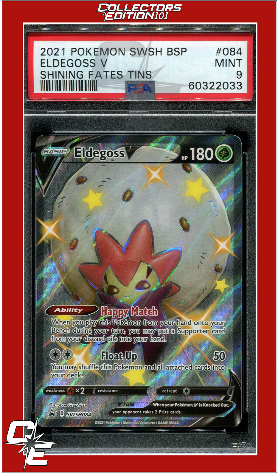 SWSH Black Star Promo 084 Eldegoss V PSA 9