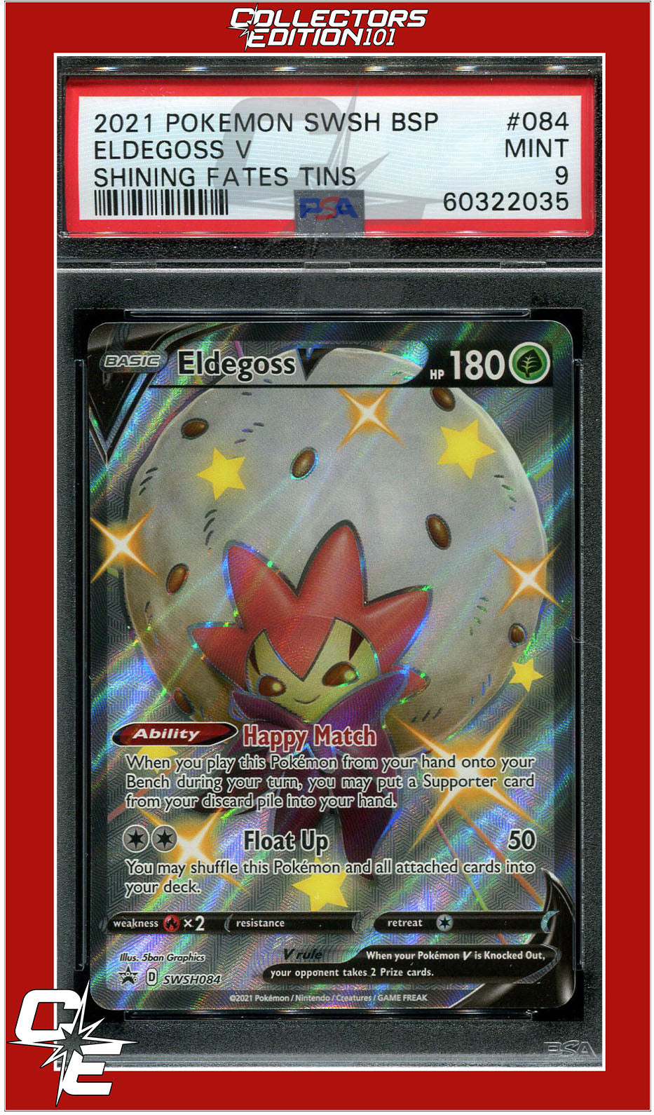 SWSH Black Star Promo 084 Eldegoss V PSA 9