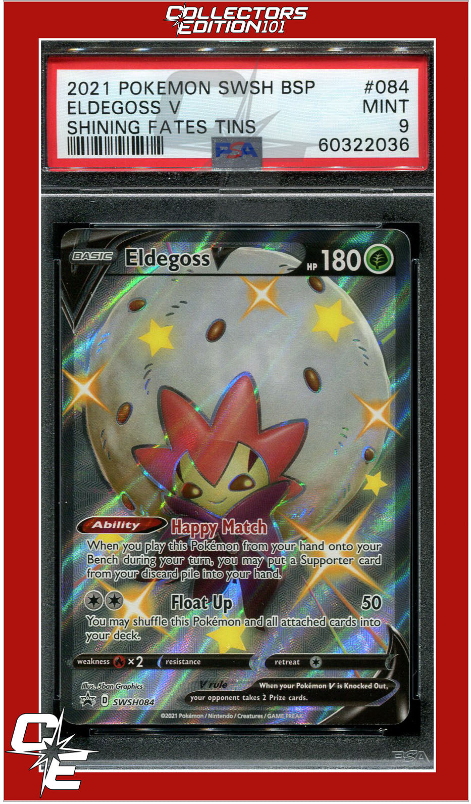 SWSH Black Star Promo 084 Eldegoss V PSA 9