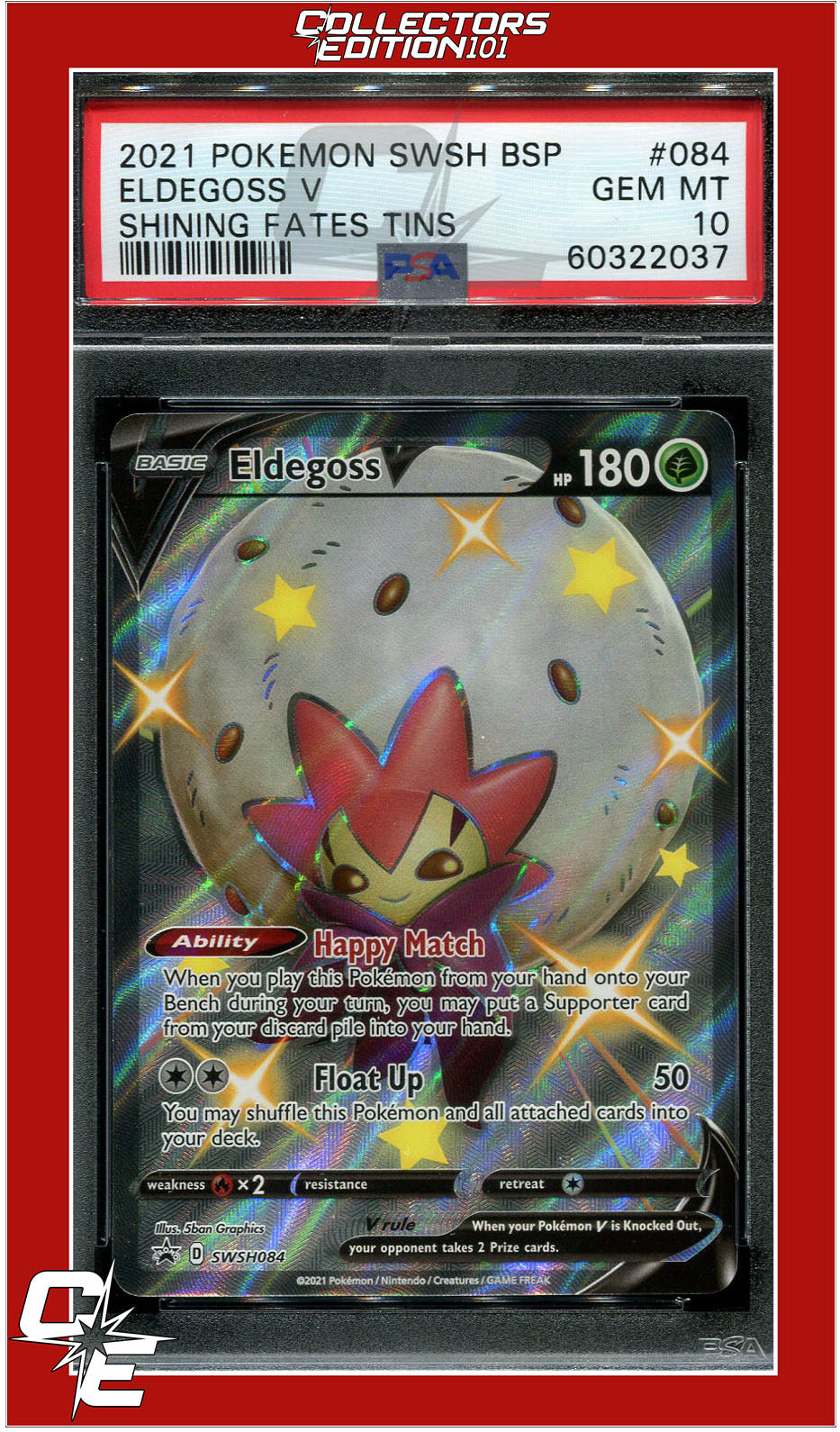 SWSH Black Star Promo 084 Eldegoss V PSA 10