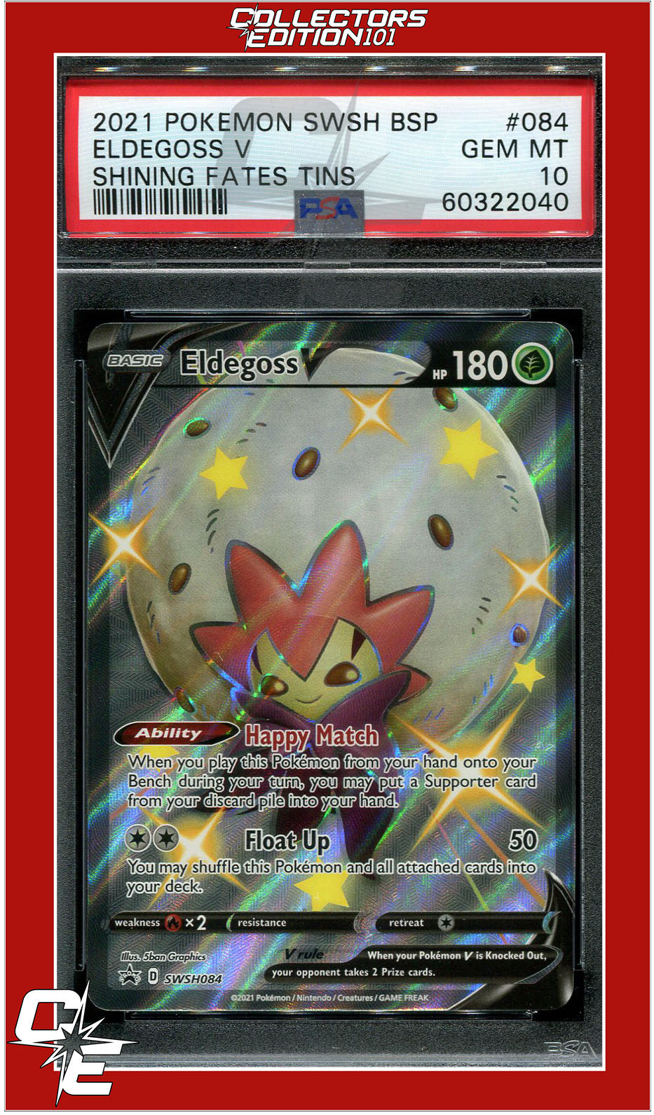 SWSH Black Star Promo 084 Eldegoss V PSA 10