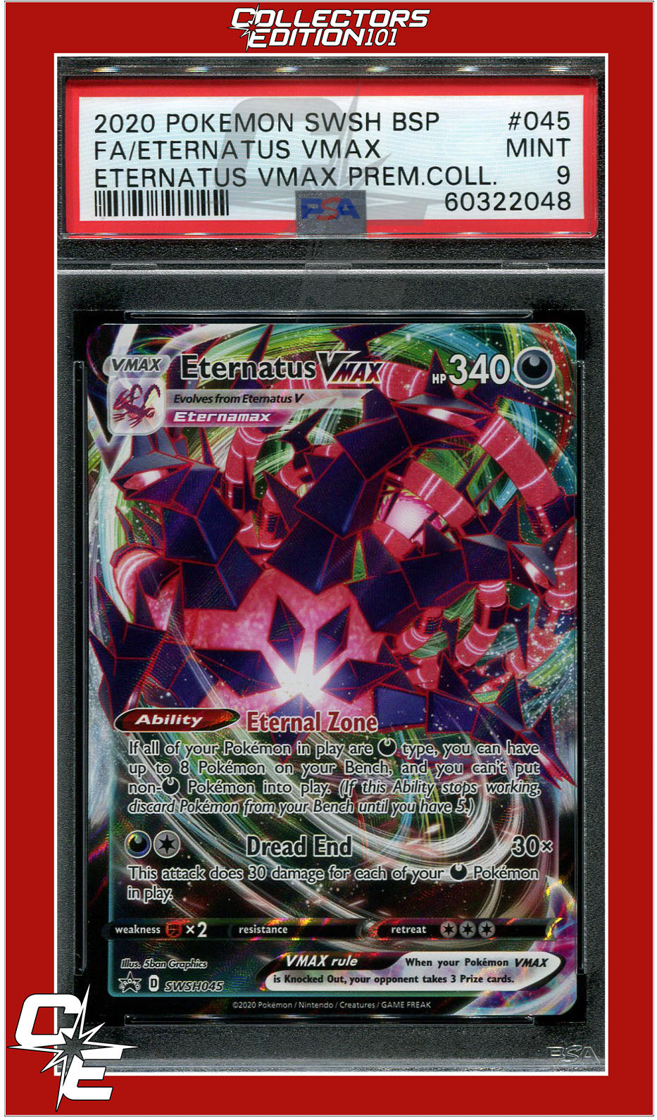 SWSH Black Star Promo 045 Full Art Eternatus VMAX PSA 9
