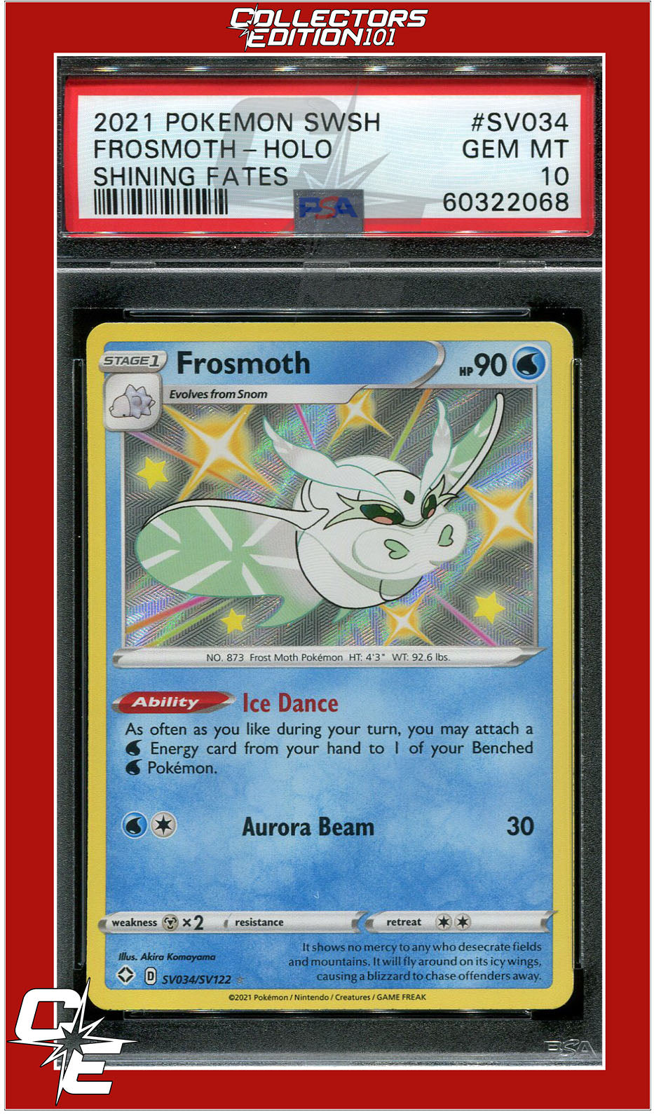 Shining Fates SV034 Frosmoth Holo PSA 10