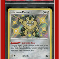 Shining Fates SV086 Galarian Meowth Holo PSA 9