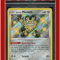 Shining Fates SV086 Galarian Meowth Holo PSA 9