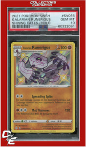 Shining Fates SV066 Galarian Runerigus Holo PSA 10