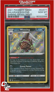 Shining Fates SV077 Galarian Weezing Holo PSA 10