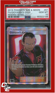 Hidden Fates 67 Full Art Giovanni's Exile PSA 10