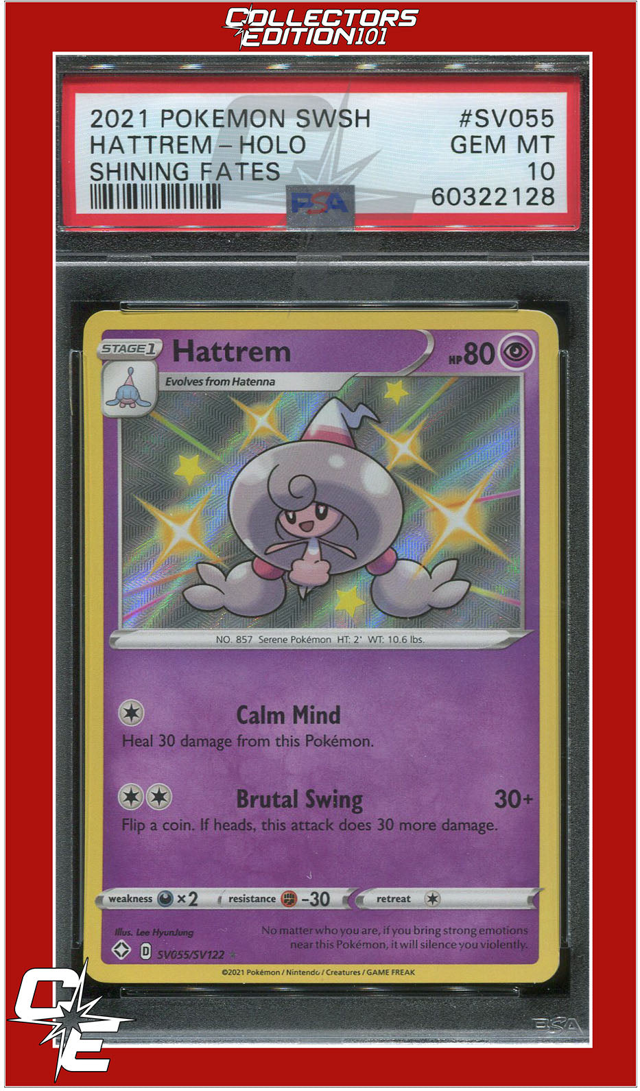 Shining Fates SV055 Hattrem Holo PSA 10