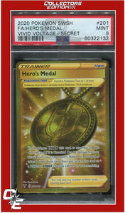 Vivid Voltage 201 Full Art Hero's Medal Secret PSA 9