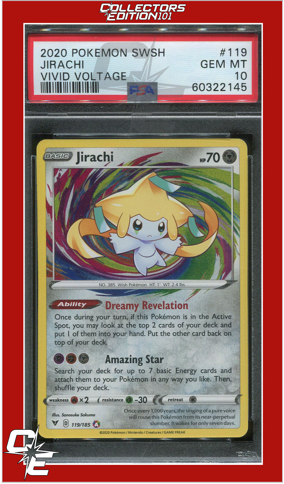 Vivid Voltage 119 Jirachi PSA 10