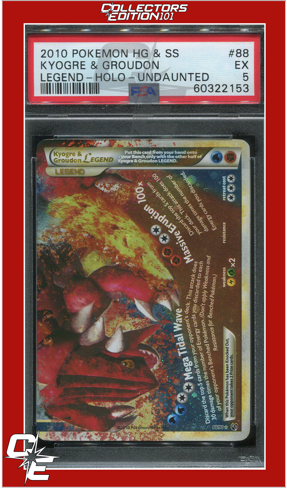 Undaunted 88 Kyogre & Groudon Legend Holo PSA 5