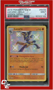 Hidden Fates SV22 Lucario Holo PSA 9