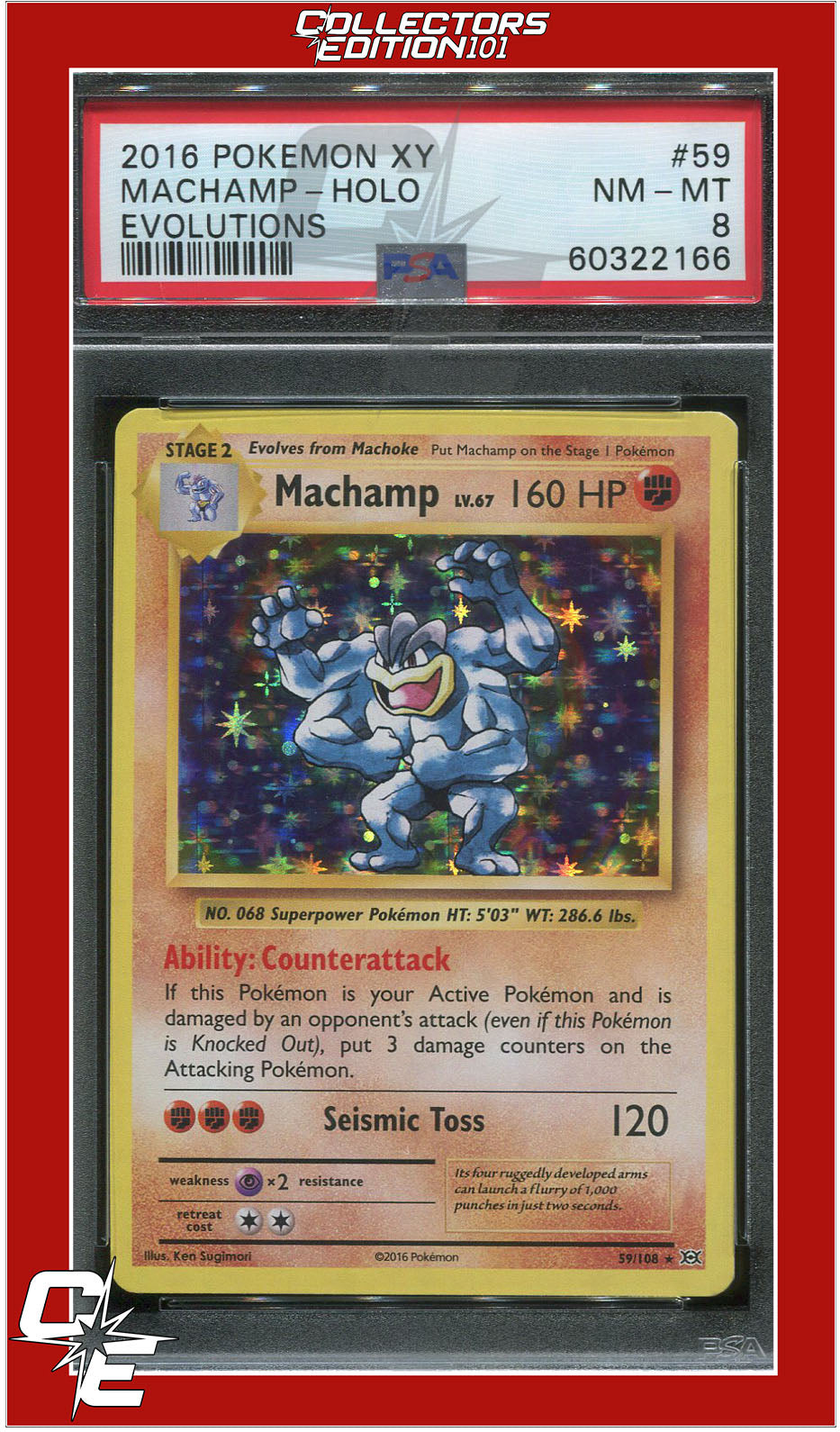 Evolutions 59 Machamp Holo PSA 8