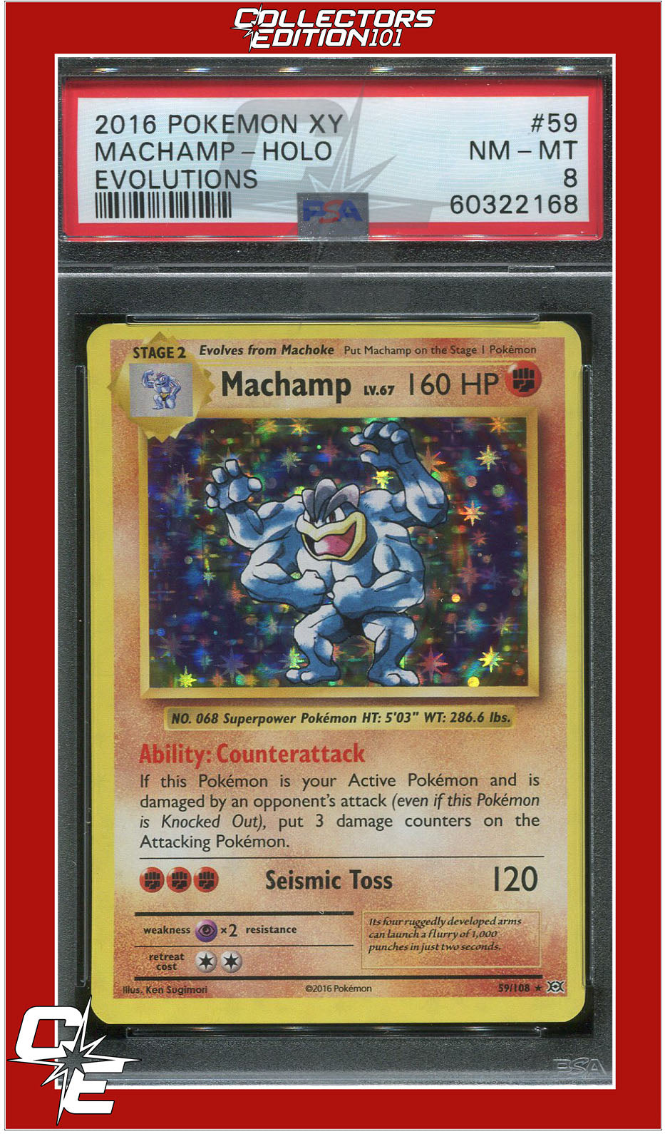 Evolutions 59 Machamp Holo PSA 8