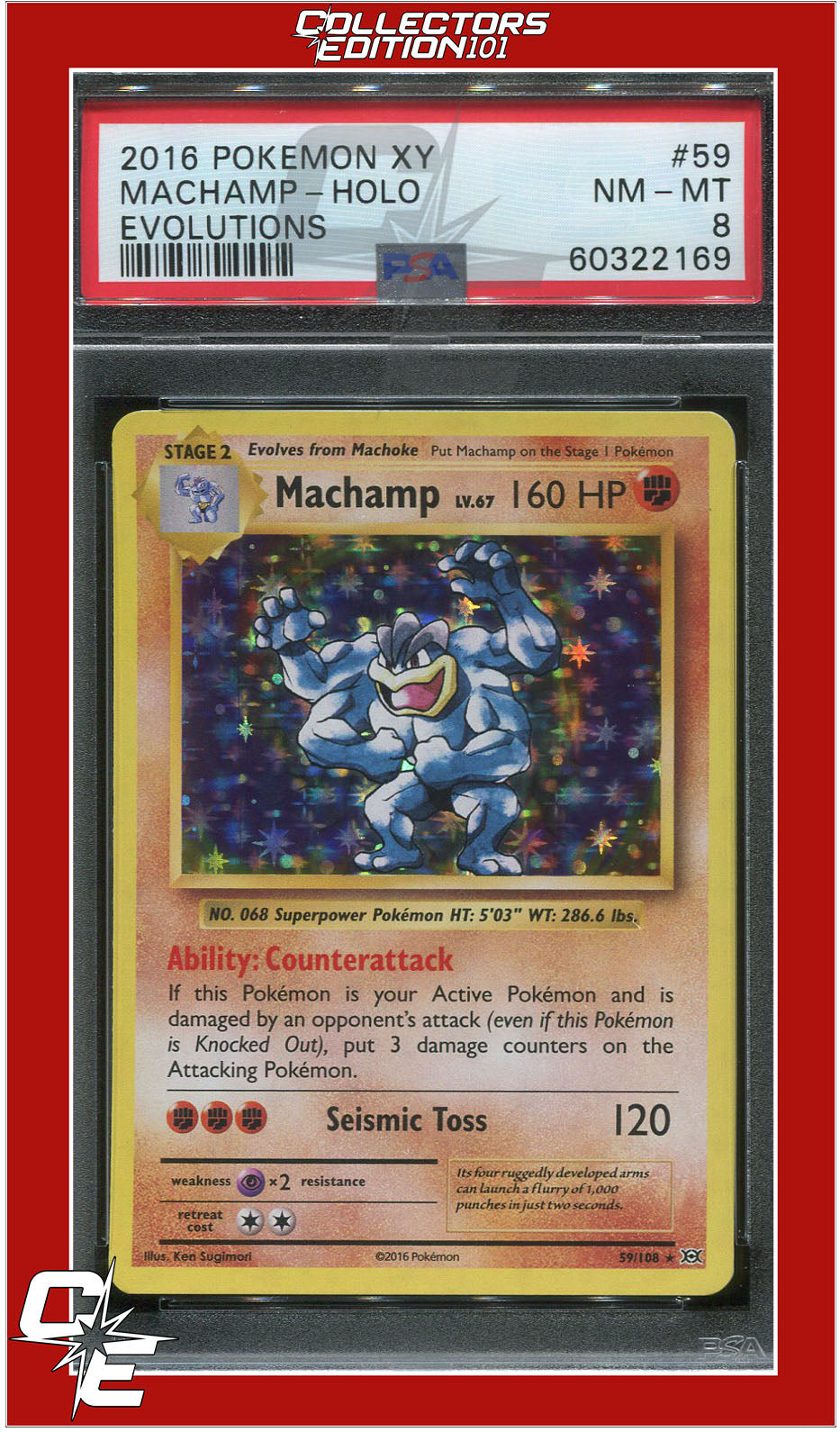 Evolutions 59 Machamp Holo PSA 8