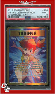 Evolutions 108 Full Art Misty's Determination PSA 9