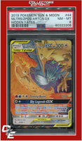 Hidden Fates 44 Moltres & Zapdos & Articuno GX PSA 8
