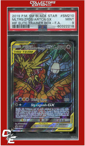 SM Black Star Promo SM210 Full Art Moltres & Zapdos & Articuno GX PSA 9