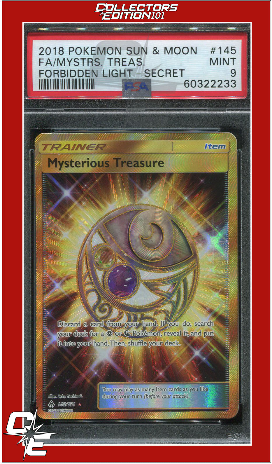 Forbidden Light 145 Full Art Mysterious Treasure Secret PSA 9