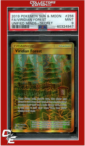 Unified Minds 256 Full Art Viridian Forest Secret PSA 9