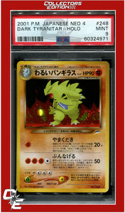 Japanese Neo 4 Dark Tyranitar 248 Holo PSA 9