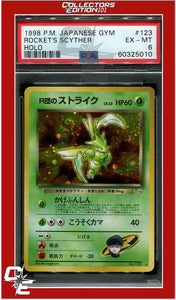 Japanese Gym 123 Rocket's Scyther Holo PSA 6