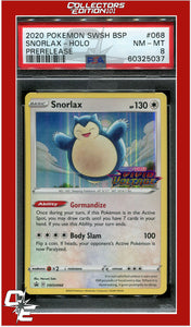 SWSH Black Star Promo 068 Snorlax Holo Prerelease PSA 8