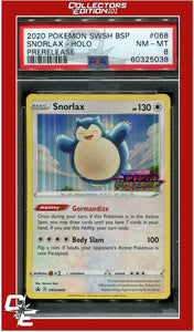 SWSH Black Star Promo 068 Snorlax Holo Prerelease PSA 8