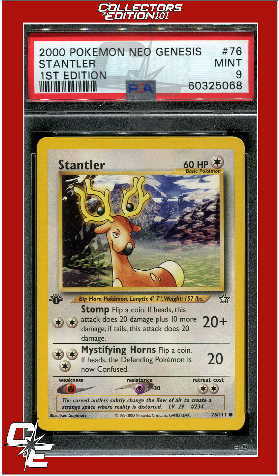 Neo Genesis 1st Edition 76 Stantler PSA 9