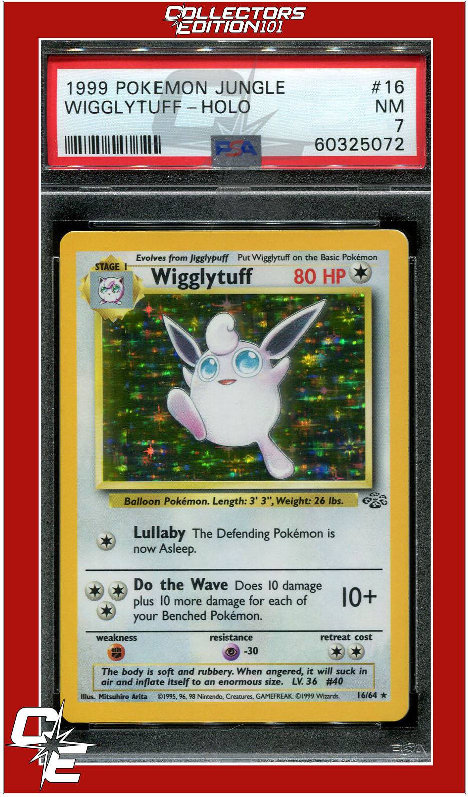 Jungle 16 Wigglytuff Holo PSA 7