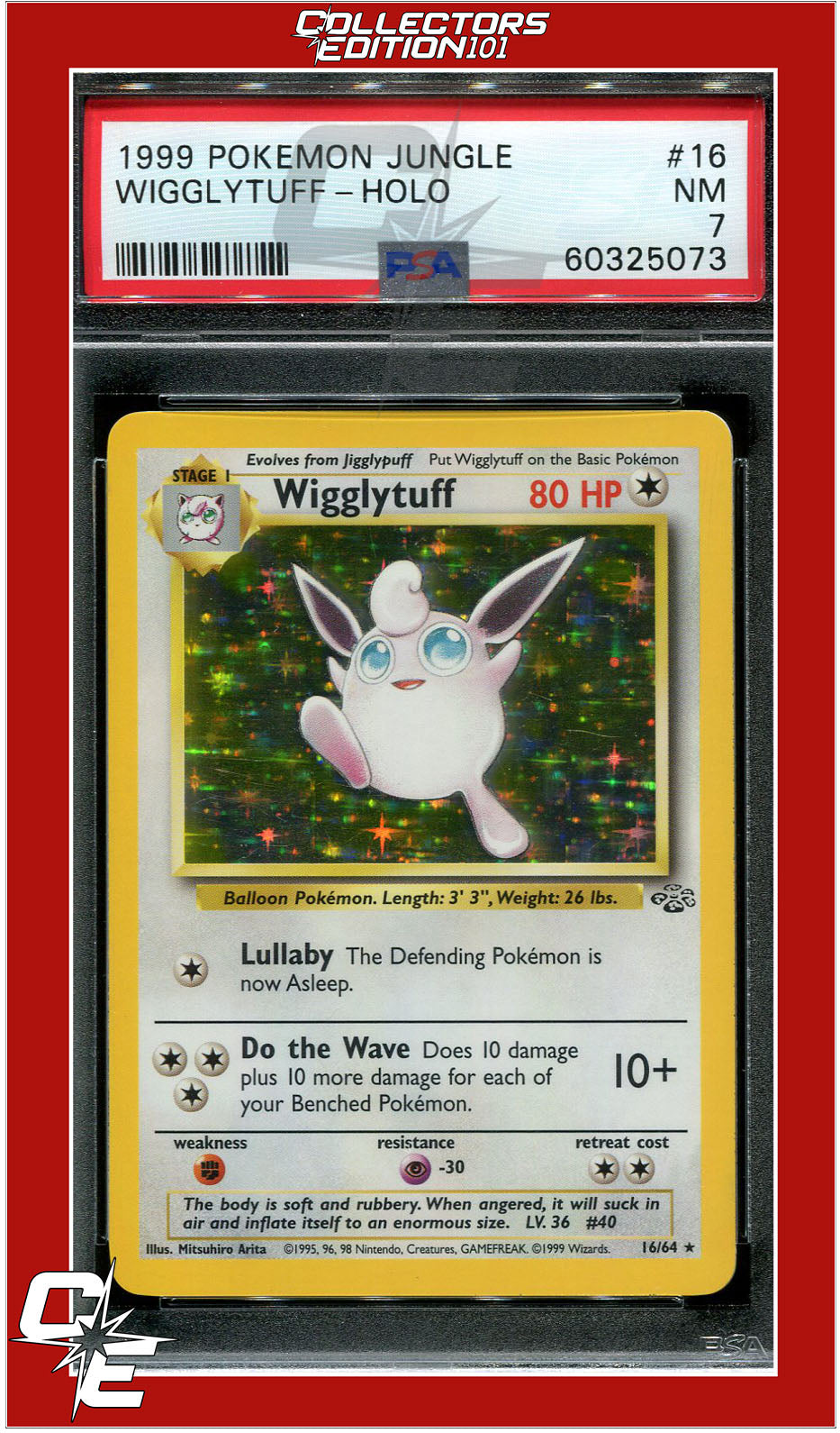 Jungle 16 Wigglytuff Holo PSA 7