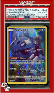 Cosmic Eclipse 240 Full Art Wishiwashi Secret PSA 8