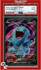 Sword & Shield 191 Full Art Wobbuffet V PSA 9