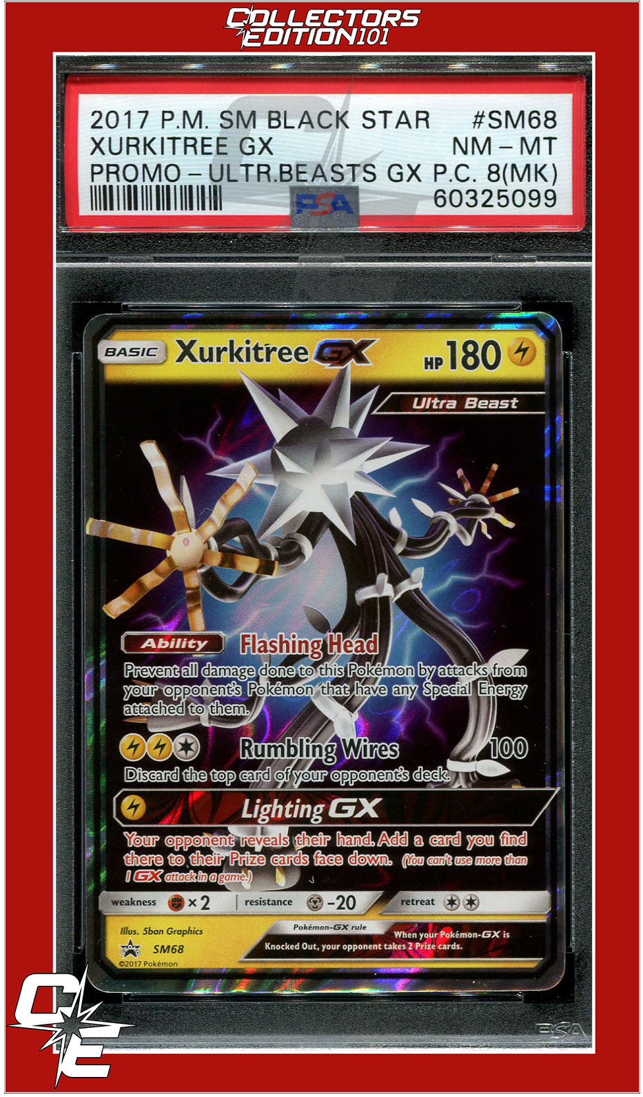 SM Black Star Promo SM68 Xurkitree GX PSA 8 MK