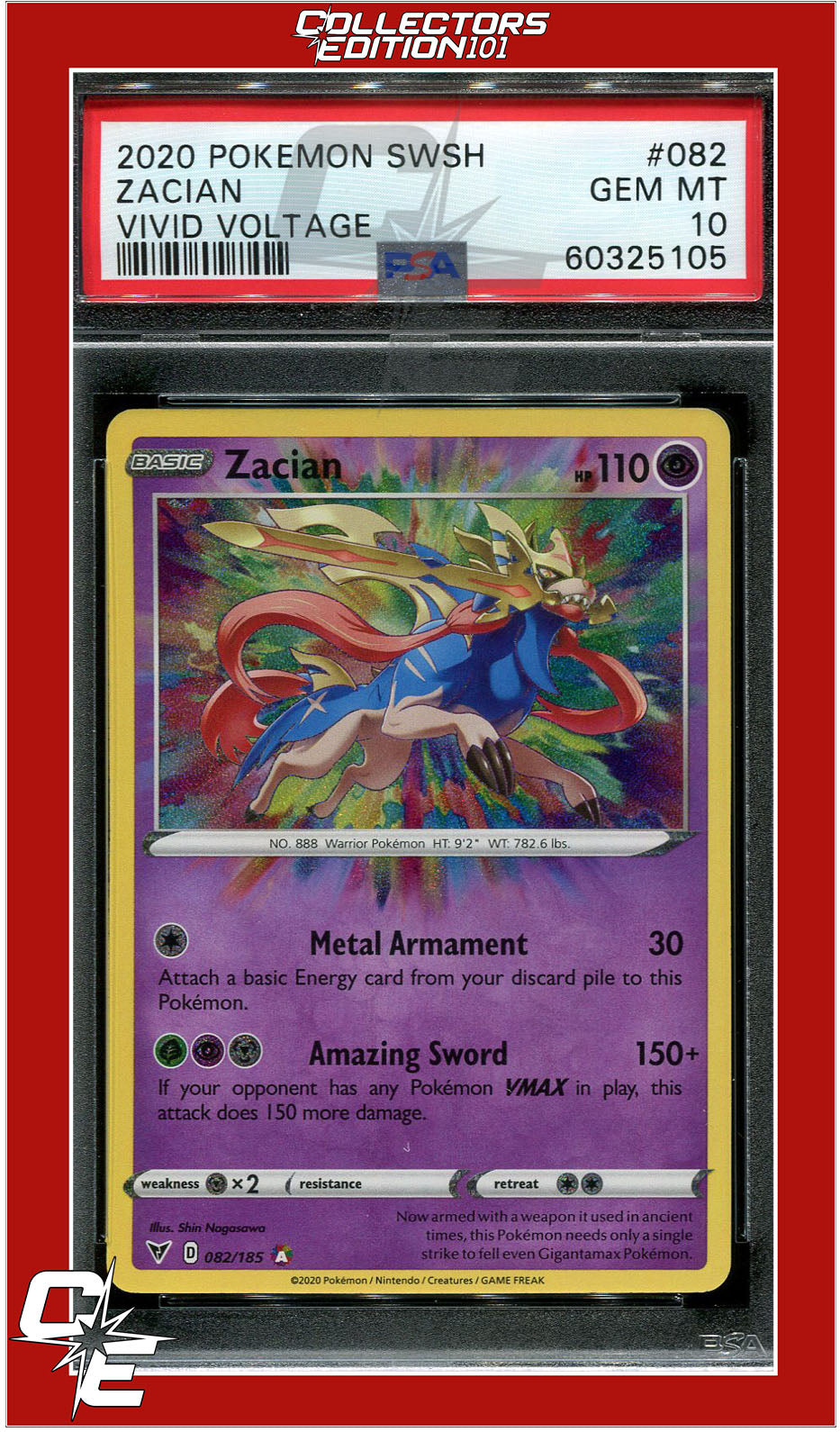 Vivid Voltage 082 Zacian PSA 10