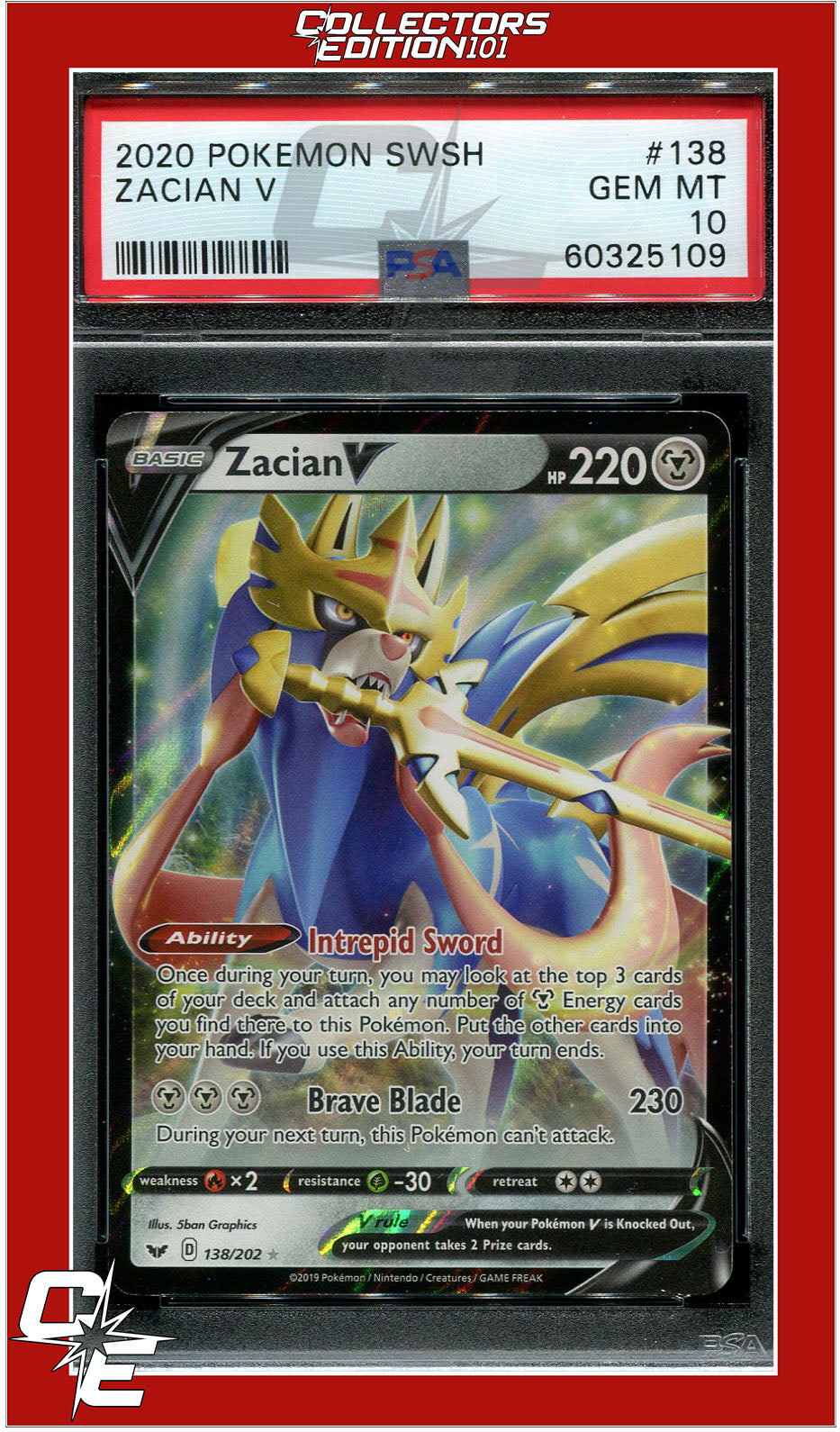 Zacian V PSA high quality Gem Mint 10!