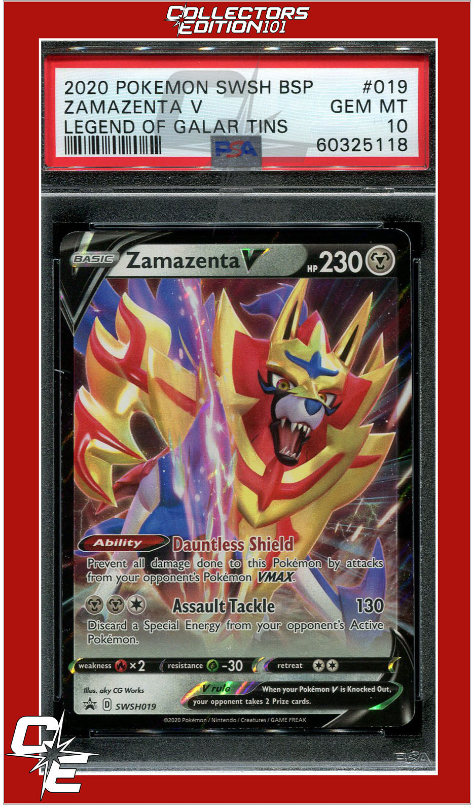 SWSH Black Star Promo 019 Zamazenta V PSA 10