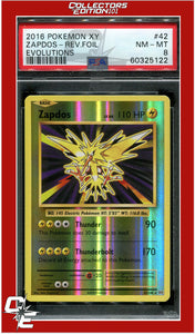 Evolutions 42 Zapdos Reverse Foil PSA 8