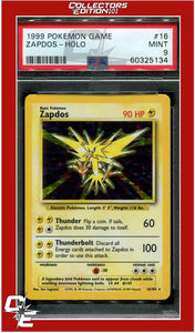 Base Set 16 Zapdos Holo PSA 9