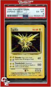 Base Set 16 Zapdos Holo PSA 6